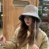 Portable Women Fisherman Hat Windproof Panama Caps Korean Down Cotton Bucket Hats  Autumn Winter