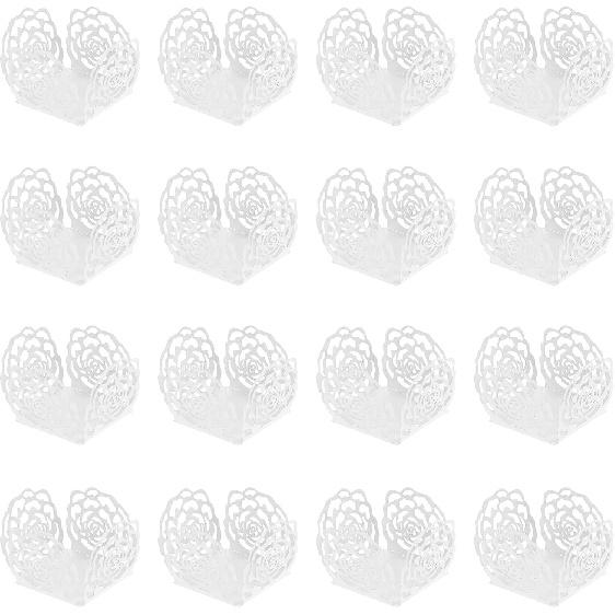 50 PCS Chocolate Candy Cups, Paper Truffle Cups Flower Truffle Wrappers Liners Cup Hollow-out Chocolate Wrappers Paper Baking Cup Mini Muffin Liners