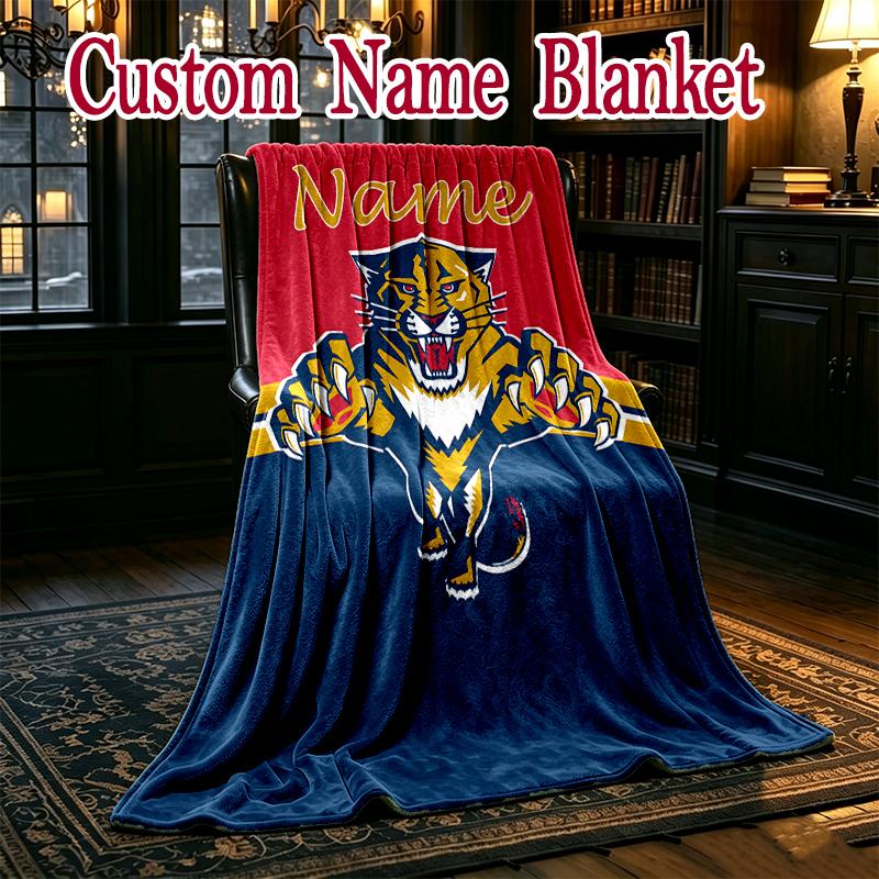 1pc Digital Print Nap Blanket, Florida Panthers (6) Blanket for Home Use, All Season Warmth, Christmas and Valentine's Day Gift Blanket