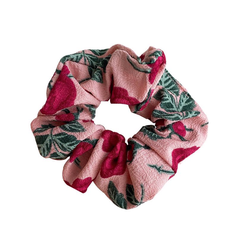 Retro French Pink Dried Rose Ruched Headband and Hair Tie Set