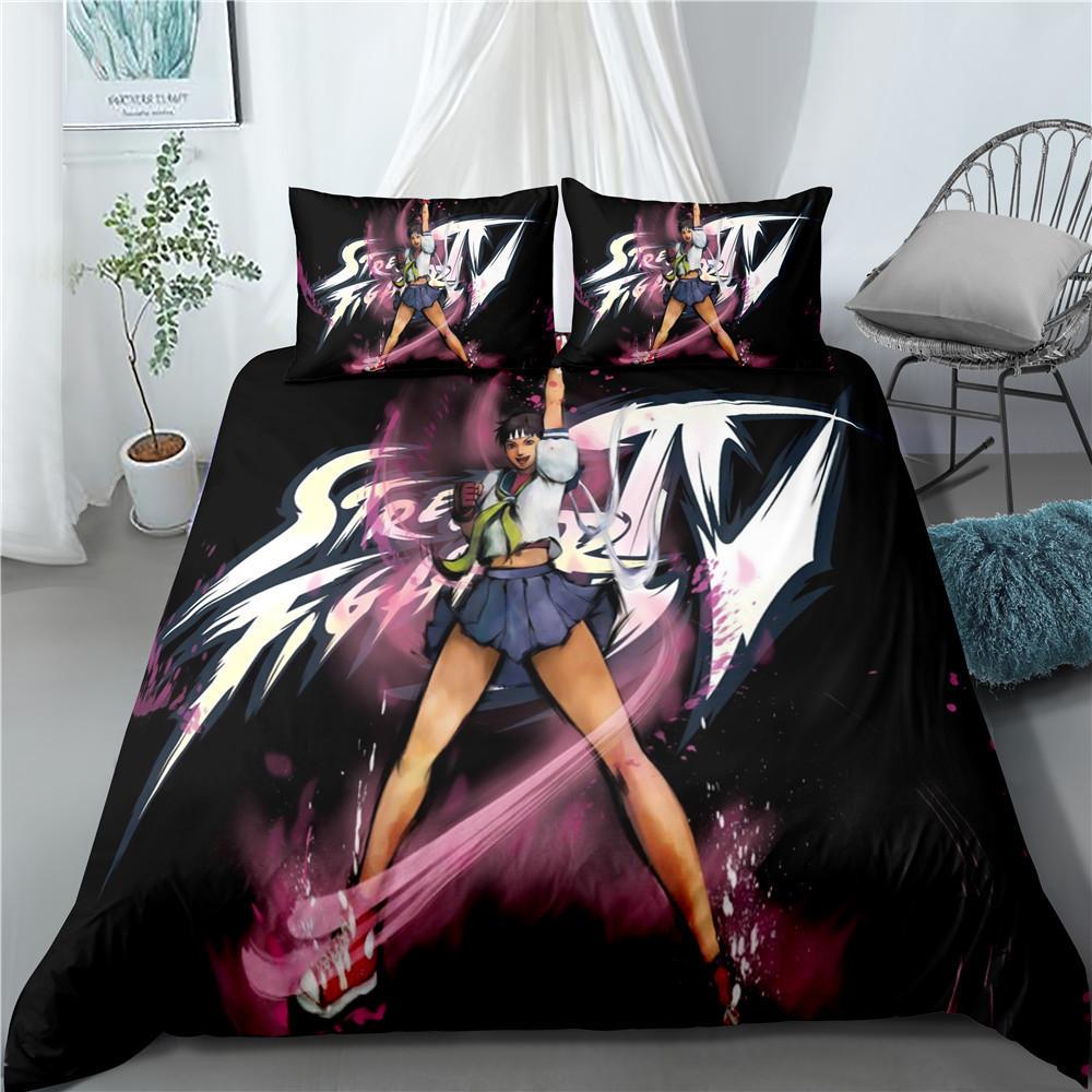 3D Digital Printing Quilt Set Three-Piece Game Cartoon