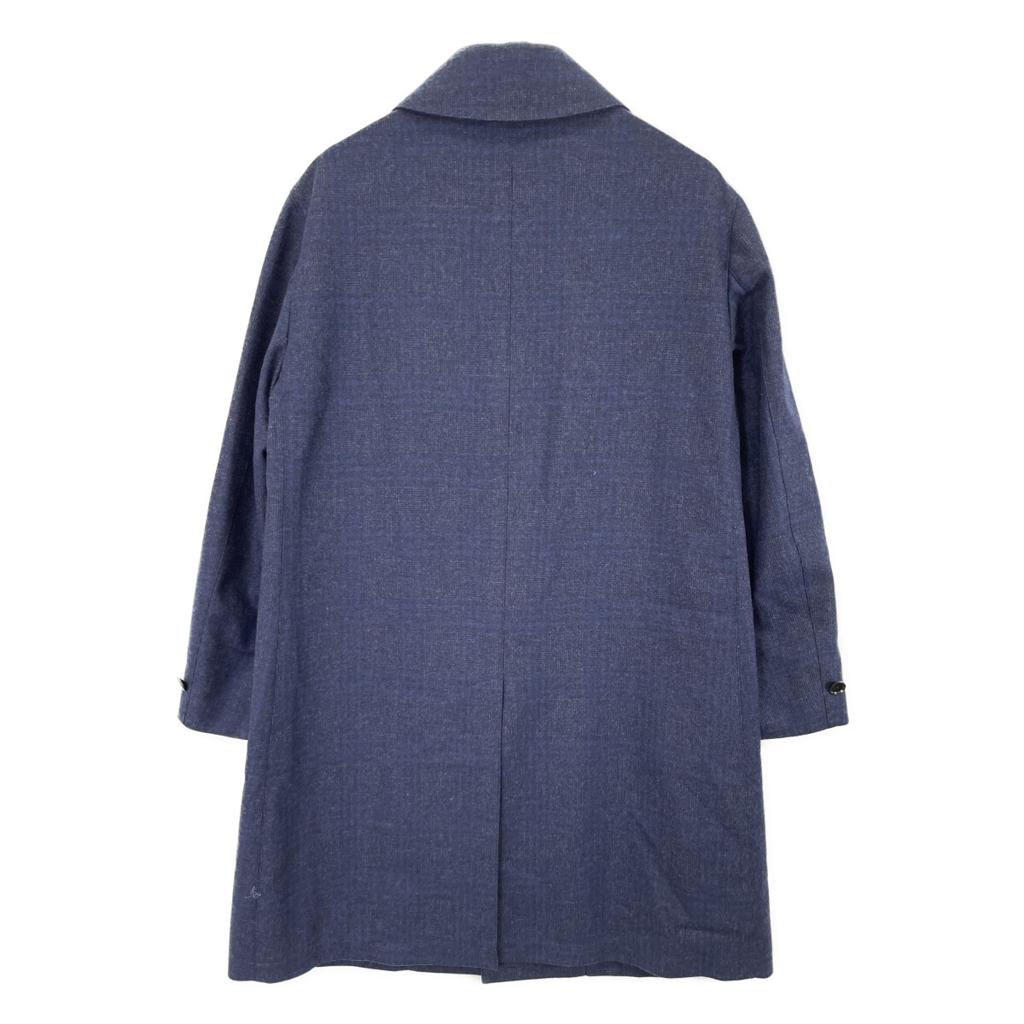 TOMORROWLAND PILGRIM Navy Wool Cashmere Flannel Soutien Collar Coat Coat 46 Navy checkUsed