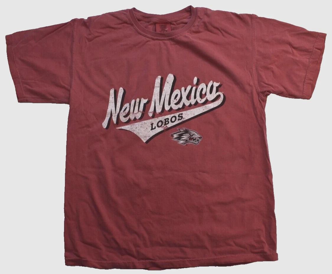 

Comfort Colors Mens New Mexico Lobos Vintage Graphic Red Shirt NWT M, L S