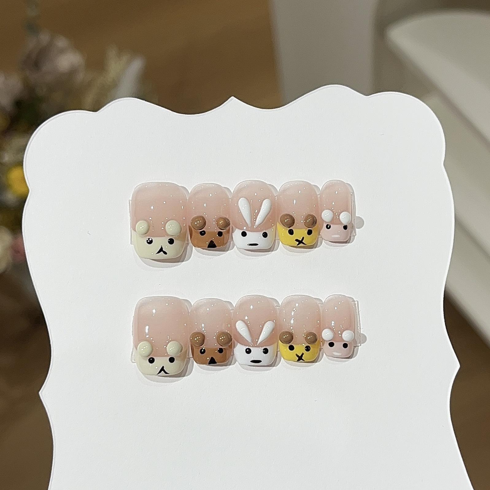 

Милая милая телесная короткая броня с граффити, кролик, собака, трехмерная ручная броня L