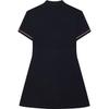 FILA Basic Simple Casual Polo Collar Short Sleeve Dress Women Dresses Legendary-Blue F11W341308F-NV