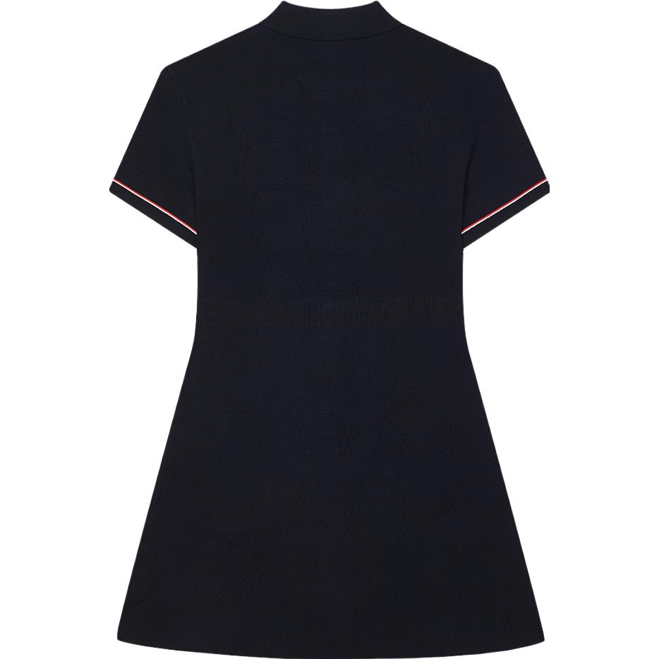 FILA Basic Simple Casual Polo Collar Short Sleeve Dress Women Dresses Legendary-Blue F11W341308F-NV