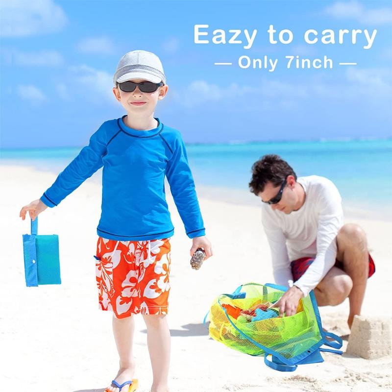 Large Size Net Bag Tote for Sand Toys Beach for Kids Collecting Shells Beach Mesh Children Sand Pool Supplies