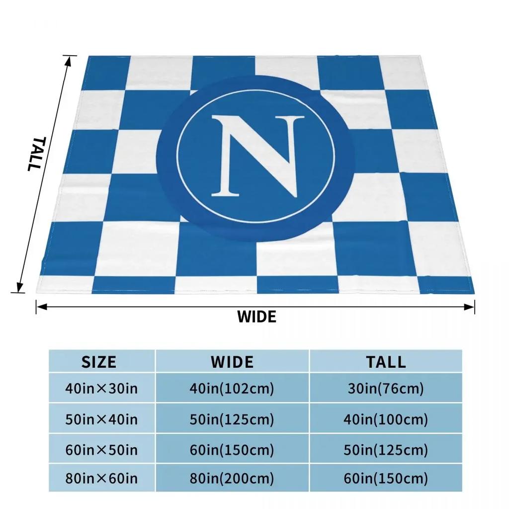 Coperta di lana SSC Napoli da calcio, coperta creativa per divano letto, 200x150 cm, coperta trapuntata sottile e morbida