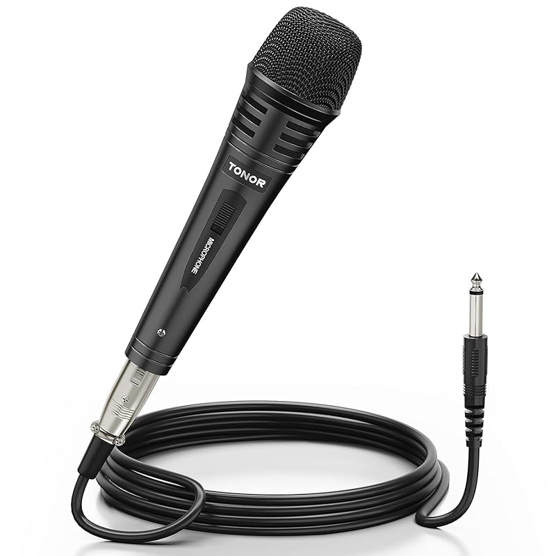 

TONOR Dynamic microphone (6.35mm plug 5M XLR cable (included), vocal hand microphone , unidirectional cardioid metal wired microphone Karaoke