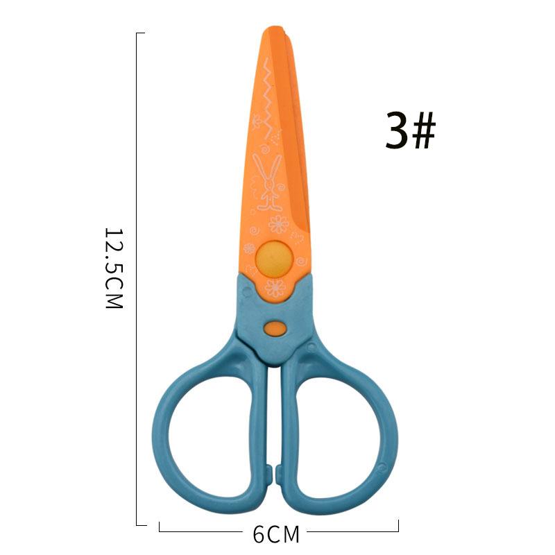 

Милые ножницы для фотографий с мультфильмами, ножницы для поделок и безопасности детей, канцелярские принадлежности для вырезания из бумаги, сменные головки, пластиковые кружевные ножницы 3#