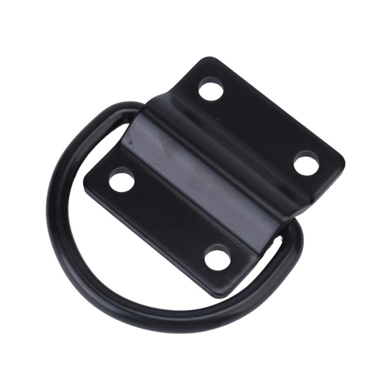 Heavy-Duty Bolt On D Rings Tie Down Securing Set of 6, Carbon Steel Swivel Rings with Four Hole Mounting Plate for Truck Bed Cargo & Trailer Tie Down