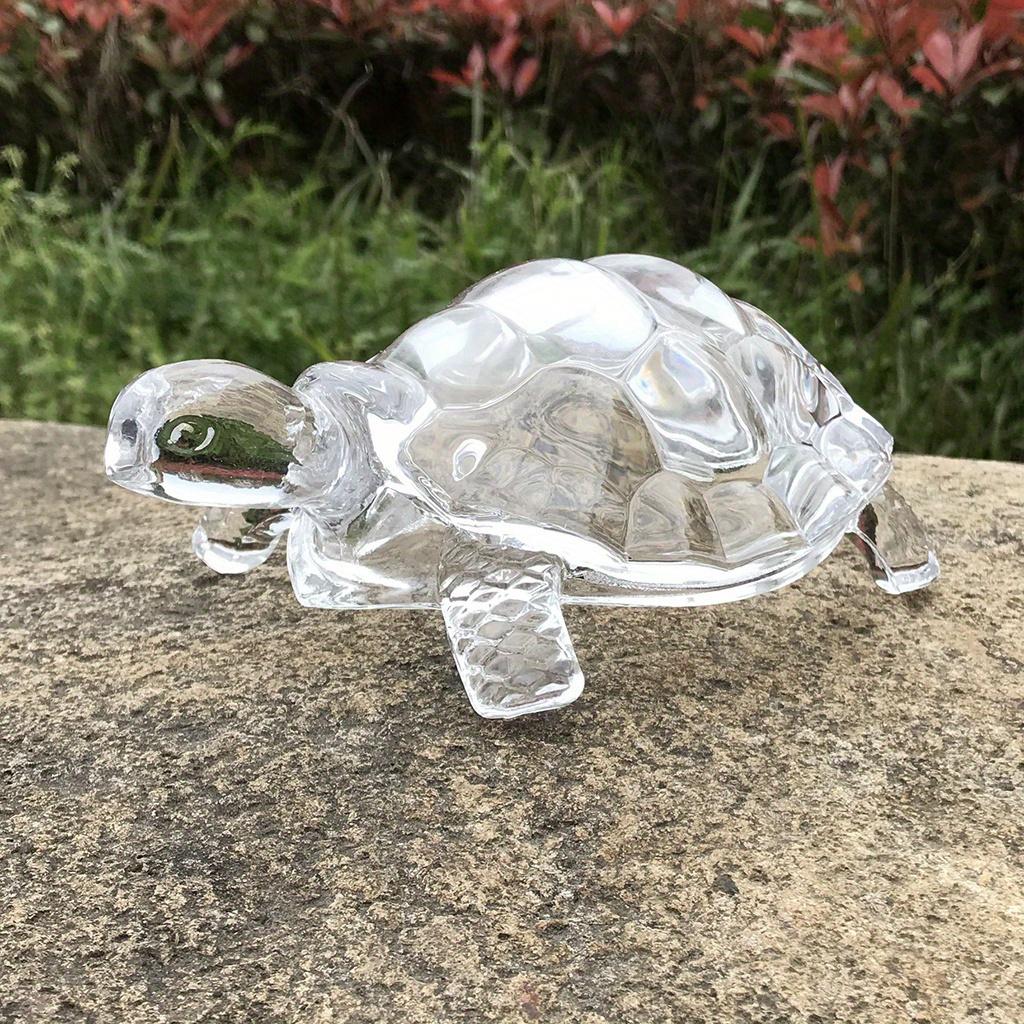 1PC Crystal Turtle Figurine Miniature Tortoise Statue, Chinese Lucky Ornament For Home Office Desk Decoration Accessories