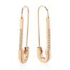 Chic Paperclip Shape Copper Zircon Earrings High-end Korean Style For Women