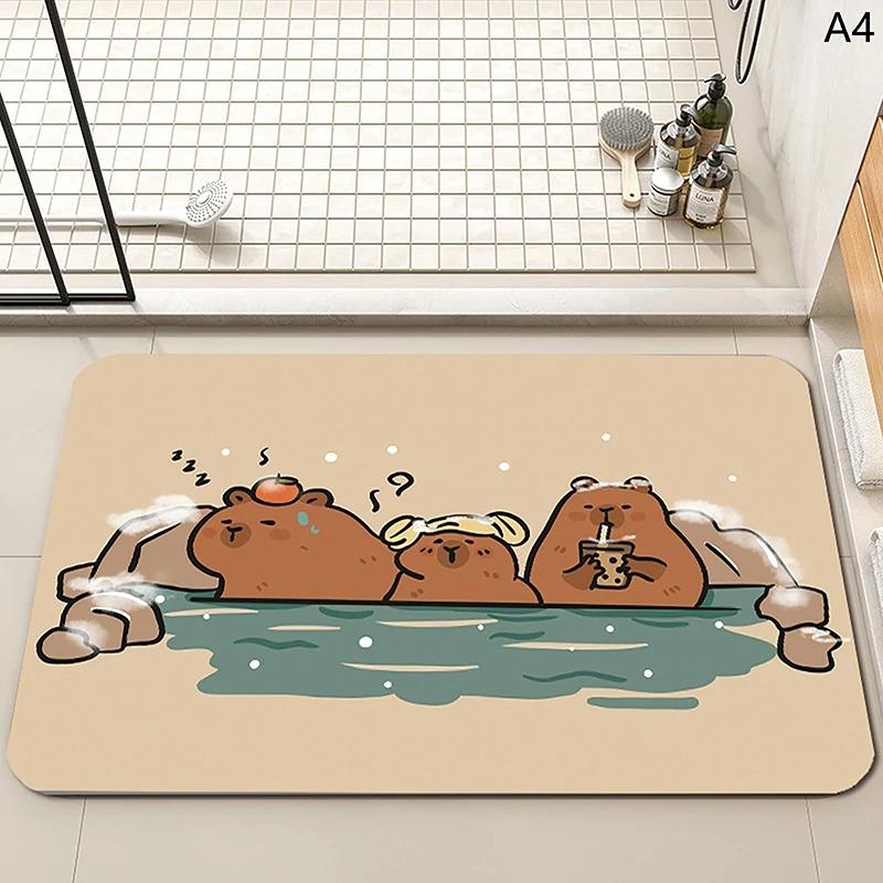 Capibala Dolphin Bathroom Absorbent Floor Mat Toilet Dirty Diatomaceous Mud Floor Mat Toilet Door Non-Slip Mat Exquisite HOME