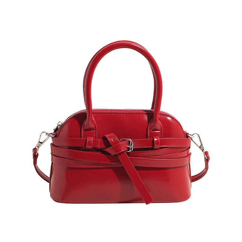 

Красные текстурированные сумки для женщин, новая кожаная сумка на молнии на одно плечо, повседневная универсальная дорожная сумка через плечо