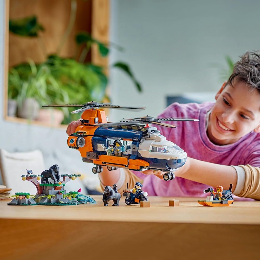 LEGO City Jungle Exploration Helicopter Toy Set for Kids Age 8-10 Building Blocks