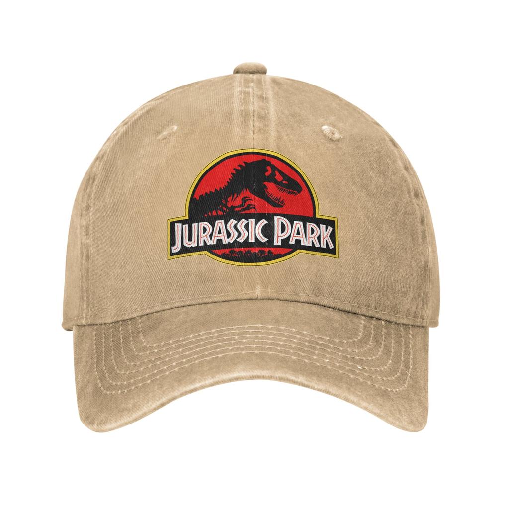 Vintage Jurassic Park Dinosaur Baseball Caps Unisex Distressed Cotton Headwear  Outdoor Activities Adjustable Hats Cap