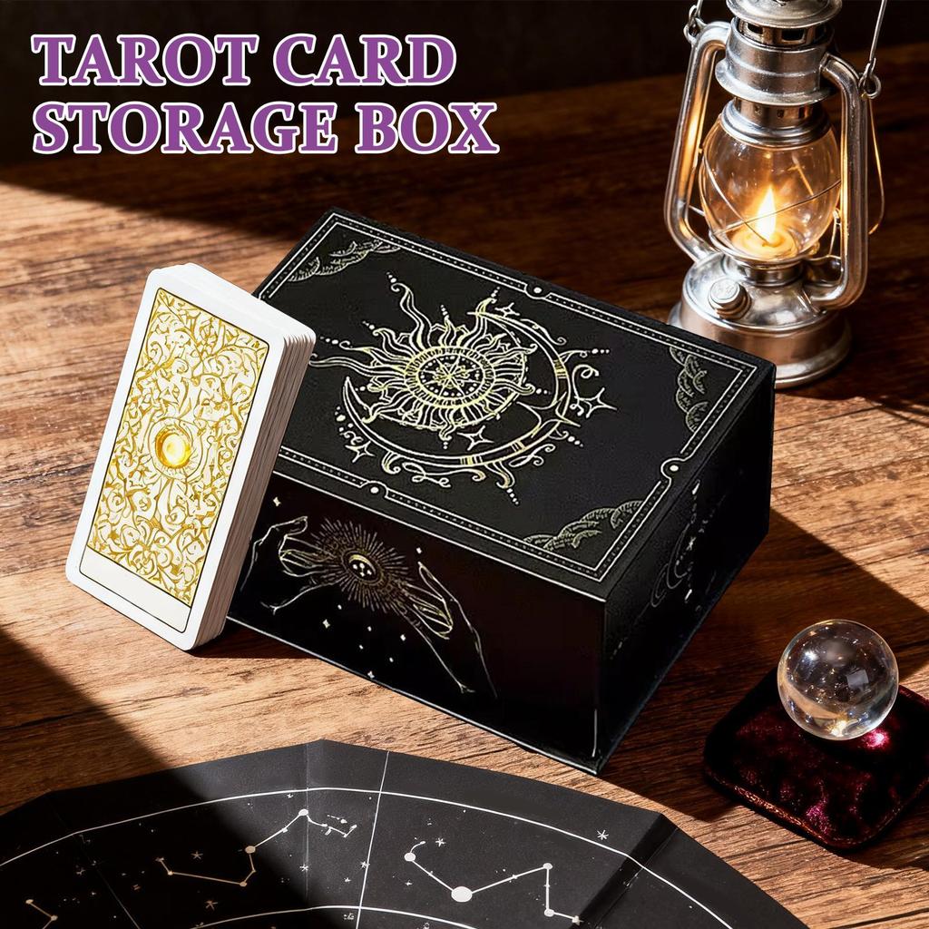 Magnetischer Deckel Tarotkartenbox, Tragbarer leichter Aufbewahrungs-Organizer, Unauffällig elegant Spielkarten Schmuck Andenken Aufbewahrungsbox