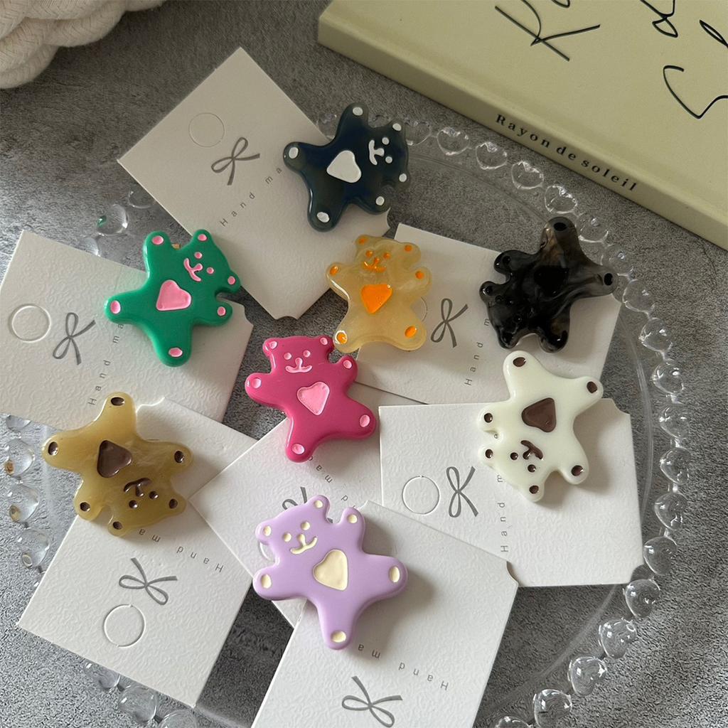 Korean version of candy bear hairpin cute less versatile bangs clip hairpin edge clip broken hair clip hair accessories 2025