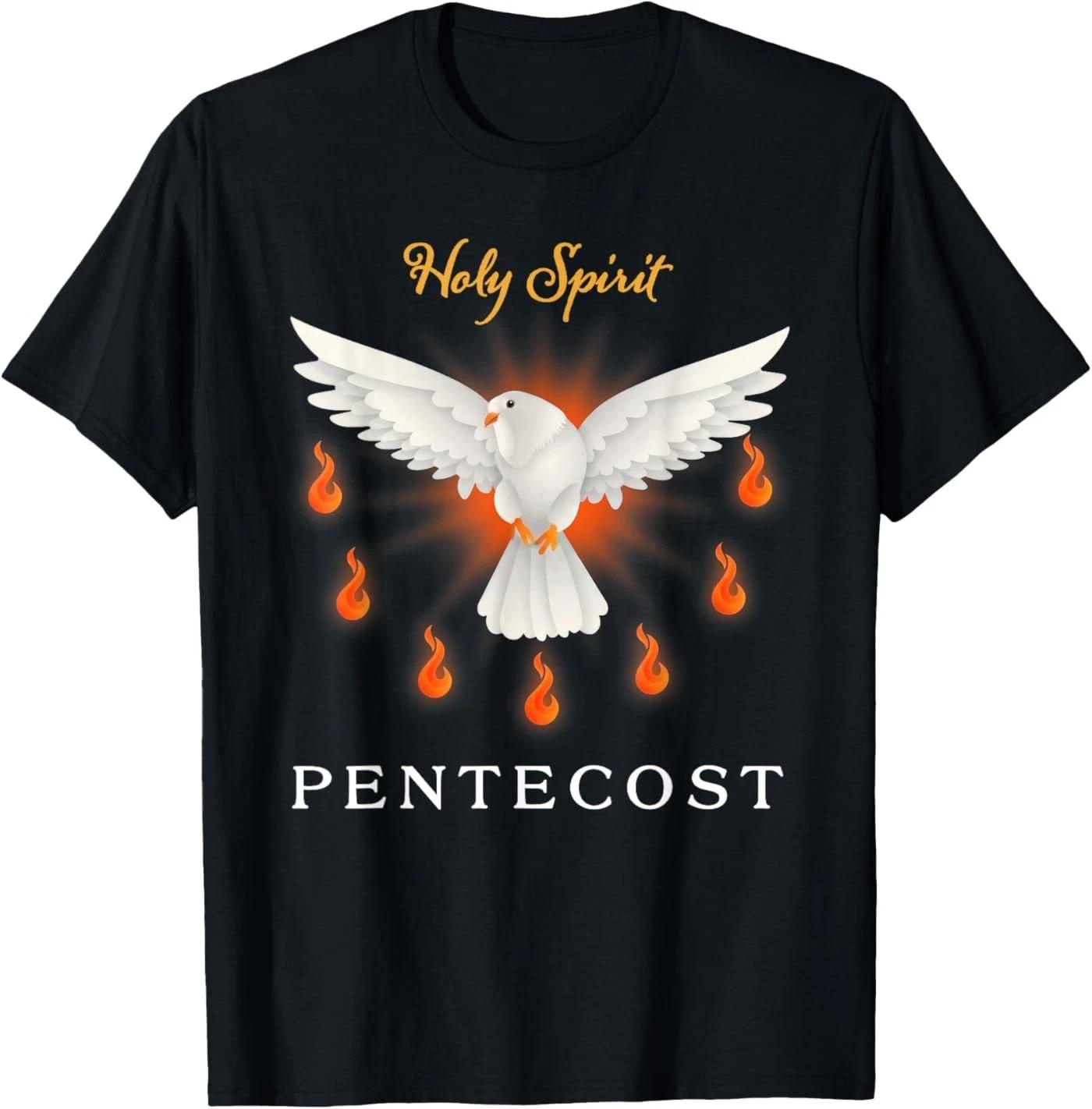 Pentecost Doves Fire Flame Holy Spirit Christian Wo T-Shirt 140