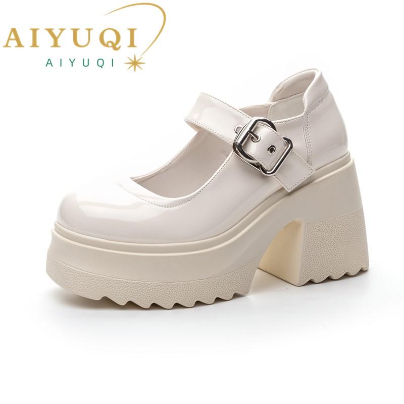 Fashion AIYUQI Women's Lolita Shoes Genuine Leather 2025 New High Heels Mary Jane Female Platform Pumps School Girls