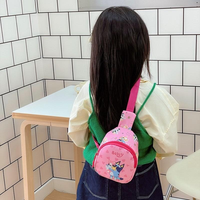 Bluey Mønster Barn Skulderveske Crossbody Brystveske Dyr Utendørs Tegneserie Gave