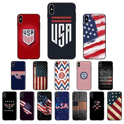Ameryka flaga USA TPU miękki silikonowy futerał na telefon do Apple iPhone 8 7 6 6S Plus X XS MAX 5 5S SE XR 11 12 13 11pro max okładka