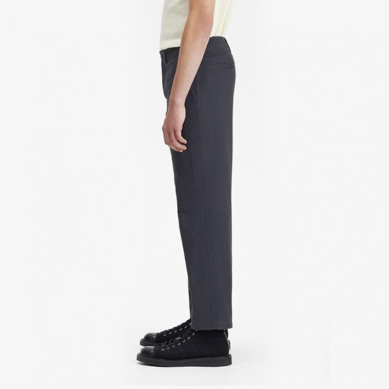 Fred Perry [sharp] Herringbone Utility Trouser   Anchor Grey Afpm2417174 297