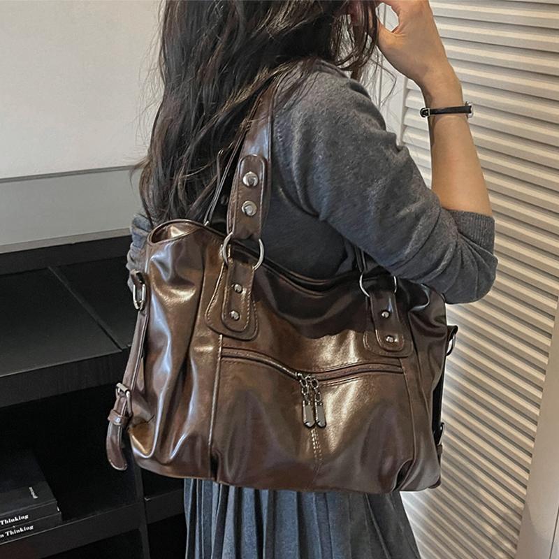 Fashion Faux Leather Handbag Women's Zipper Pockets Crossbody Bag Large Capacity Work Shopping and Meeting Friends Ladies' Holiday Gifts