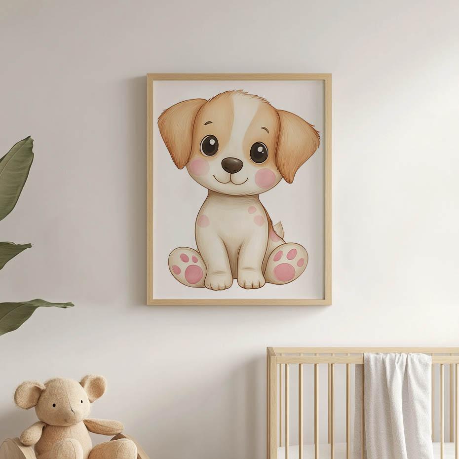 Plakat Uroczy Szczeniak W Bieli Plakat Uroczy Szczeniak W Bieli, 40X50 Cm, Rama Aluminiowa Czarna, Papier Matowy 230 Gsm