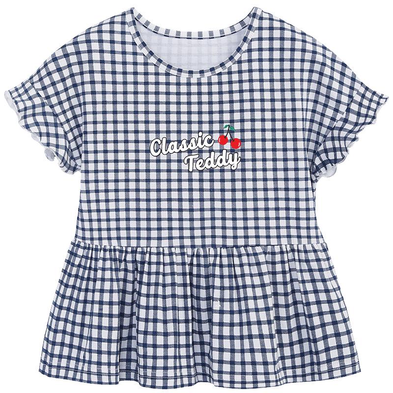 Classic Teddy Girls  Cherry Plaid Short-Sleeve T-Shirt 110