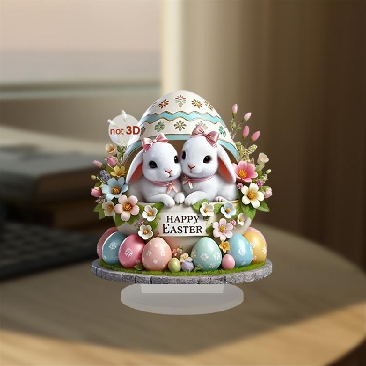 Bunnies Figurines Easters Decoration Table Centerpieces Acrylic Easters Eggs Rabbit Statue Rabbit Sculpture Home Decors