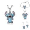 Lilo Stitch Cartoon Pendant Necklace With Rhinestone Embellishments For Fashion Summer Wear