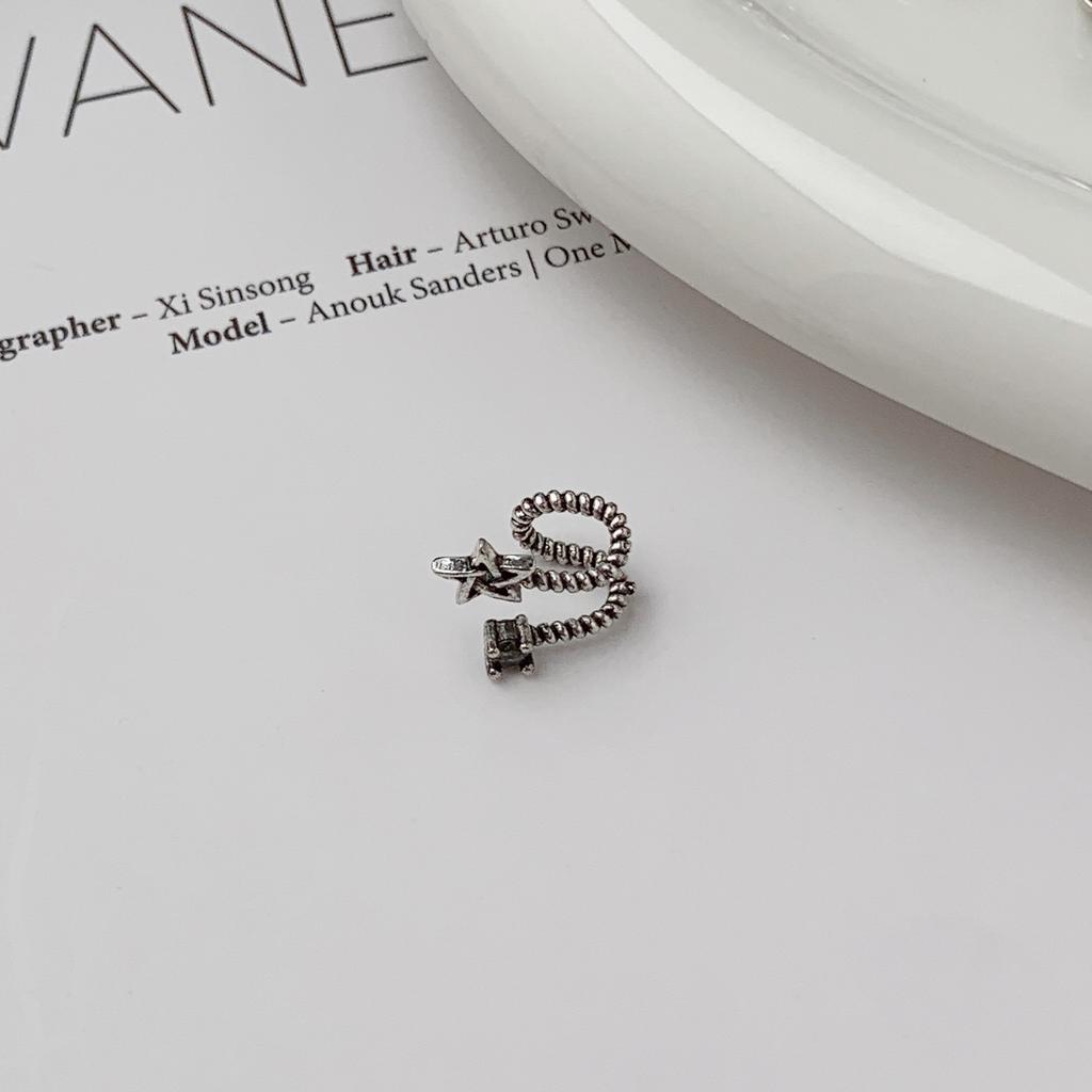 Silver Series Light Luxury Zircon Earrings Women'S Niche Design Style Simple And Versatile Fashion Sense Ear Clip Ear Buckle