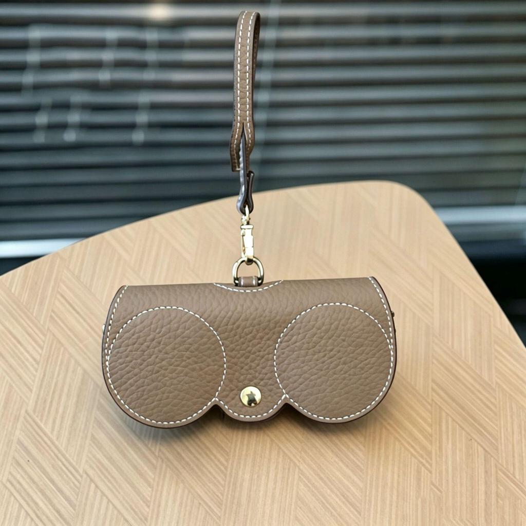 Versatile Genuine Leather Sunglasses Case - Portable & Protective