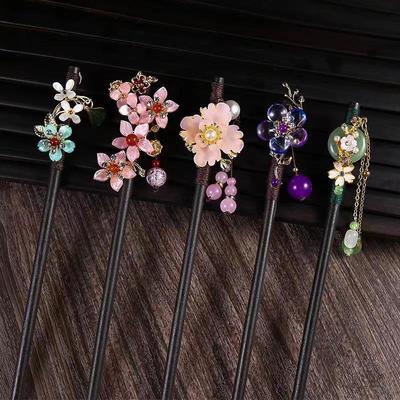 Ebenholz Quaste Buyao Haarnadel: Damen Hanfu Haaraccessoire im antiken Stil.