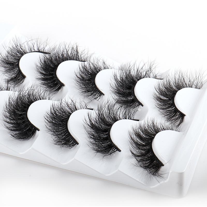 European And American New Products 5 Pairs Of Mink Hair Deep -Fried False Eyelashes Thick Grafted Eyelashes
