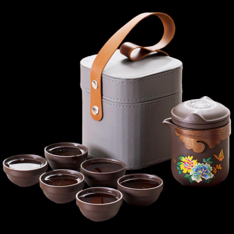 Woding Zisha Color-Changing Portable Travel Tea Set