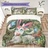 Pink Sylveon Design 3 Piece Bedding Set Cute Pokemon Theme Duvet Cover Pillowcases For Kids Girls Room