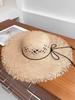 New Big Brim Burr Lafite Straw Hat Women's Seaside Vacation Sunscreen Sun Hat Hollow Face Hat