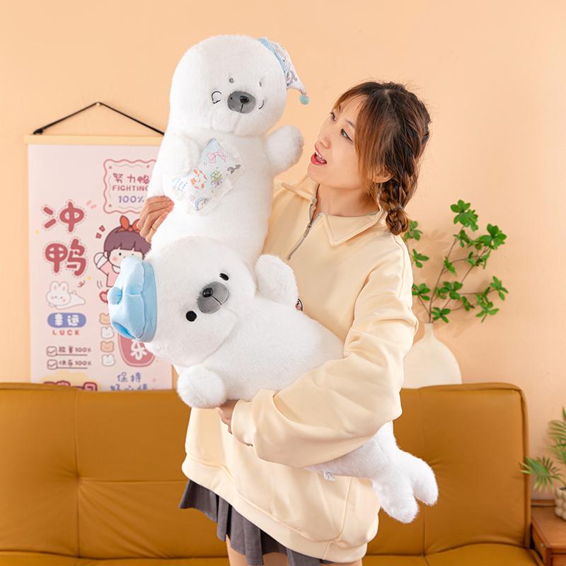 Cartoon Ocean Otter Plush Toy Doll Pillow Seal Otter Animal Birthday Gift Boy and Girl Environmental Companion