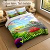 Custom Name Text Bedding 3Pcs Set,Plants Vs. Zombies 1 Duvet Cover 2 Pillowcases Soft Bed Linen For Gift