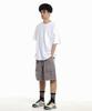 CREAM SODA LAB Pigment Cargo Bermuda Elastic Pants Grey
