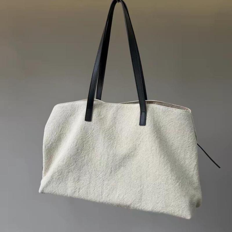 First layer soft leather splicing linen canvas hobo armpit bag large capacity multi-mezzanine tote bag shoulder large bag women