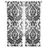 Black And White Pattern Baroque Curtain Tulle Decorative Sheer Curtains for Living Room Bedroom Kitchen Hotel Home Window Panels