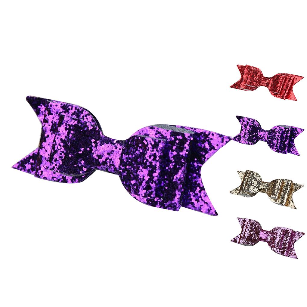 Women Girl Sequined Glitter Hairpin Bowknot Barrette Sweet Crystal Hair Clip Bow