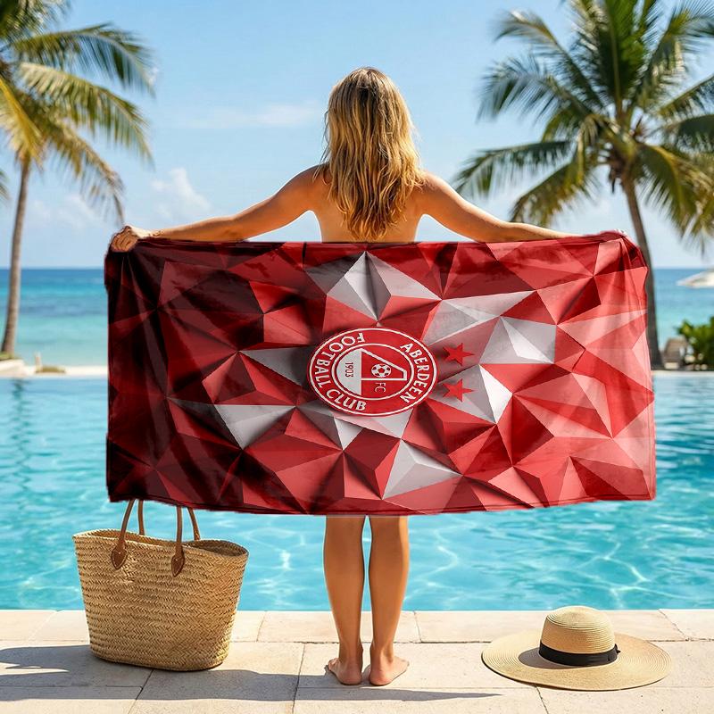 Asciugamano da Spiaggia Asciugatura Rapida Aberdeen FC Stampa Microfibra Assorbente Portatile da Viaggio Asciugamano da Nuoto
