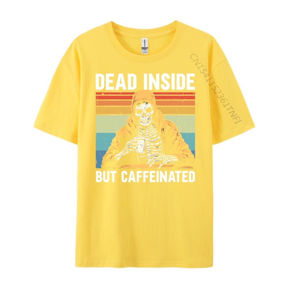 Dead Inside But Caffeinated Graphic Tees Men TShirt Funny Oversized T Shirt Male Tshirts Men
