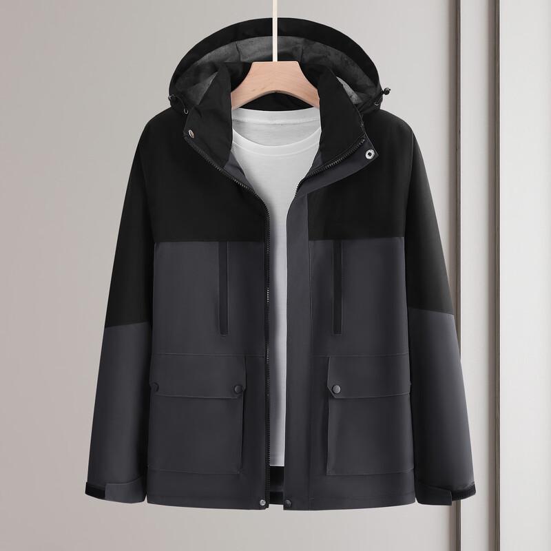 Senlinlang Men s Windproof Fleece-Lined Outdoor Jacket XL