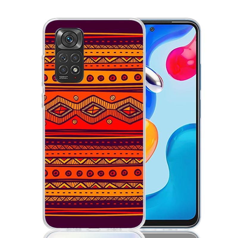 African Style Fabric Pattern Phone Case For Xiaomi Redmi Note 15 14 13 12S 12 Pro Plus 11S 11E 11 11T 10S 10 Art Soft Pattern Co
